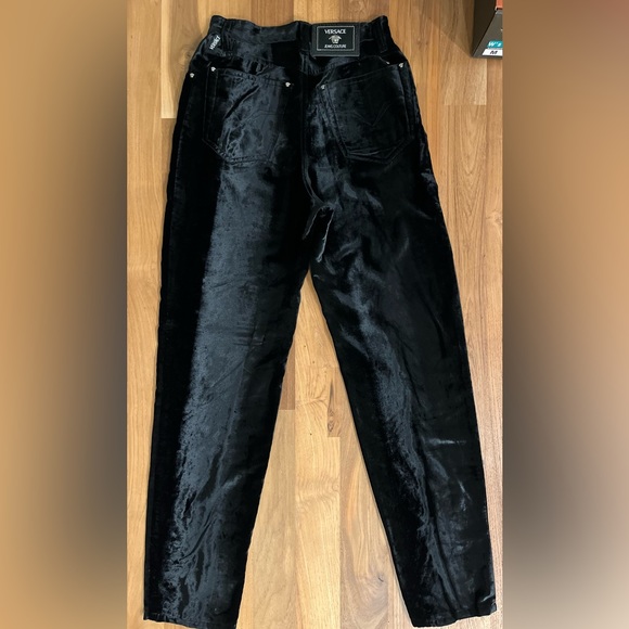 VERSACE, VINTAGE, VELVET HIGH-WAIST STRAIGHT - Picture 1 of 10